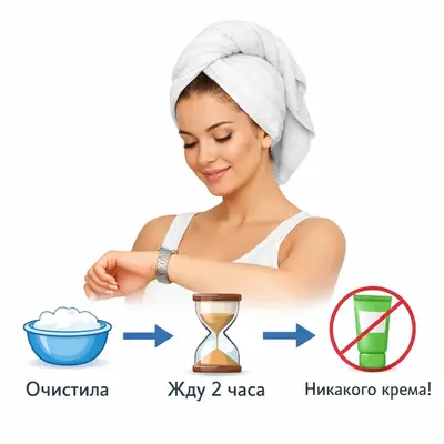 Инфографика Таймер для этапа подготовки Инфографика подготовки к тесту на тип кожи: