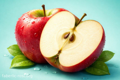 Карточка комбинированной кожи Визуальная ассоциация комбинированной кожи - яблоко разрезанное попола