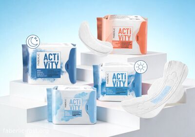 Прокладки Activity Faberlic с хитозаном — дышащие и ультратонкие Ежедневные и ночные прокладки Activity Faberlic с хитозаном